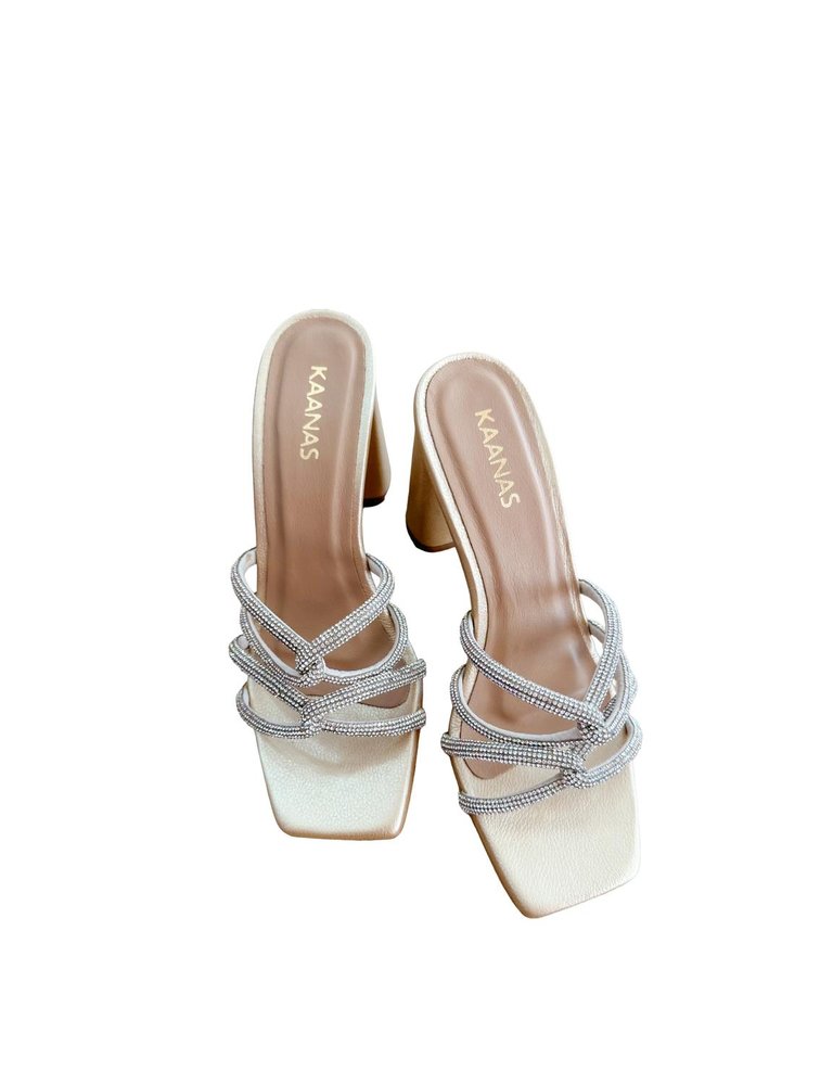 Women Dresden Strappy Heel Sandal In Silver - Silver