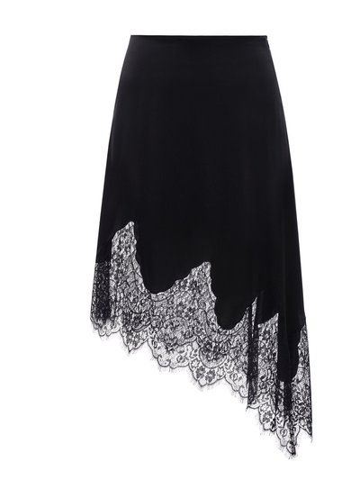 KÂfemme Asymmetrical Silk Midi Skirt With Lace product