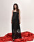 Black Silk Nightgown With Lace Hem