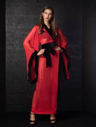 Duo Sheer Red and Black Kimono
