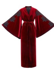 Glorious Velvet Kimono Robe - Burgundy