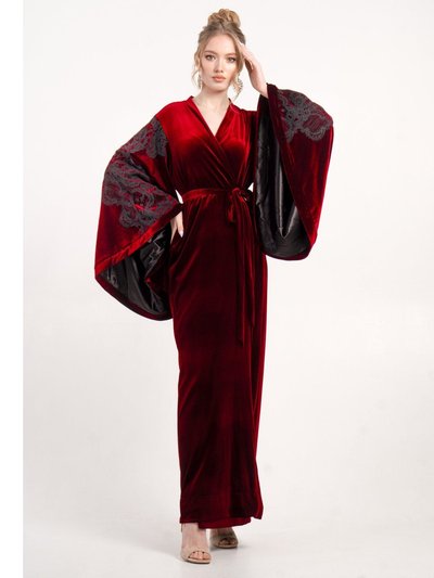 KÂfemme Glorious Velvet Kimono Robe - Burgundy product