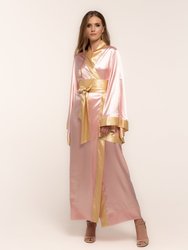 Kami Long Satin Kimono Robe - Pink