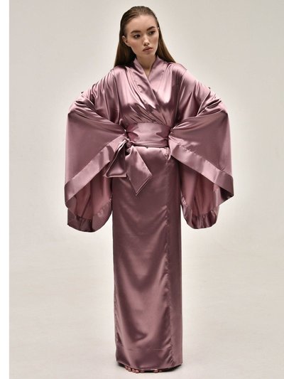 KÂfemme Lilac Long Satin Kimono Robe product