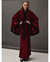 Long Crushed Velvet Kimono - Burgundy