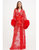 Sophie Sheer Long Lace Old Hollywood Robe - Red