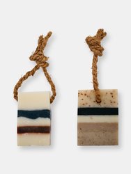 Scrub and Soothe Soap On A Rope Set