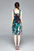 Black And Multicolor Print A-Line Off The Shoulder Strap Knee Printed Dress