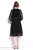 Black Cocktail And Party A-Line Crewneck Long Sleeve Below Knee Dress