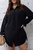 Black Day Tent V-Neck Long Sleeve Mini Dress