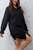 Black Day Tent V-Neck Long Sleeve Mini Dress