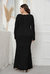 Black Evening Bodycon Crewneck Long Sleeve Ankle Dress