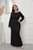 Black Evening Bodycon Crewneck Long Sleeve Ankle Dress