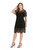 Black Evening Fitted Crewneck Short Sleeve Knee Lace Dress