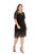 Black Evening Fitted Crewneck Short Sleeve Knee Lace Dress