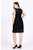 Black Evening Fitted Crewneck Sleeveless Knee Lace Dress