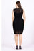 Black Evening Fitted Crewneck Sleeveless Knee Lace Dress