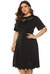 Black Office A-Line Crewneck Short Sleeve Knee Dress