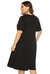 Black Office A-Line Crewneck Short Sleeve Knee Dress