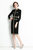 Black Office Bodycon Crewneck Long Sleeve Knee Elegant Dress