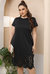 Black Office Tent Crewneck Short Sleeve Above Knee Dress