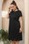 Black Office Tent Crewneck Short Sleeve Above Knee Dress