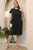 Black Office Tent Crewneck Short Sleeve Above Knee Dress - Black