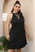 Black Сocktail & Party A-line Crewneck Sleeveless Dress