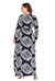 Blue & White Day Bodycon V-neck Long Sleeve Tea Printed Dress