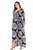 Blue & White Day Bodycon V-neck Long Sleeve Tea Printed Dress