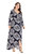 Blue & White Day Bodycon V-neck Long Sleeve Tea Printed Dress