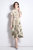 Creamy & Floral Print Day A-Line Crewneck Short Sleeve Midi Dress - Beige