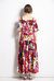 Multicolor Print Day A-line Off The Shoulder Strap Tea Dress