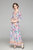 Pink & Flower Print Day A-line V-neck Long Sleeve Tea Dress