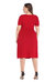 Red Evening A-Line V-Neck Short Sleeve Below Knee Dress