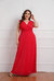 Red Evening A-Line V-Neck Sleeveless Tea Dress - Red