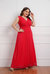Red Evening A-Line V-Neck Sleeveless Tea Dress