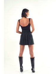 Onyx Pleated Zip Skirt