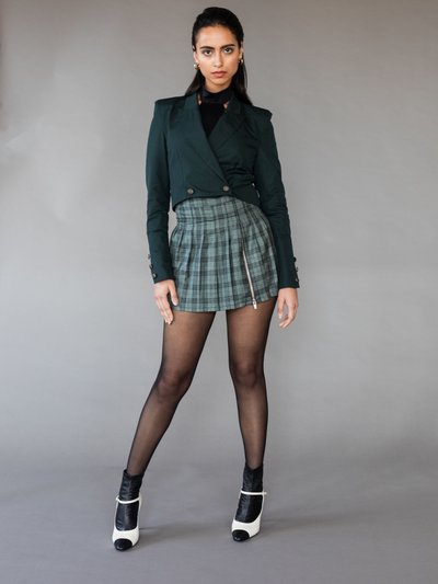 Kajal New York Oxford Pleated Zip Skirt product