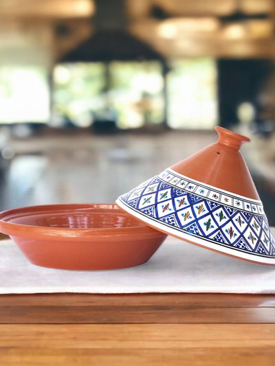 Kamsah Large Cooking & Serving Tagine Pot - Signature Bohemian Blue product