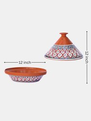 Large Cooking & Serving Tagine Pot - Supreme Tuareg Red