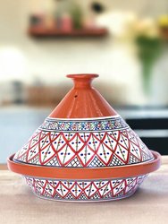 Large Cooking & Serving Tagine Pot - Supreme Tuareg Red