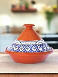 Medium Cooking & Serving Tagine Pot, Signature Bohemian Blue