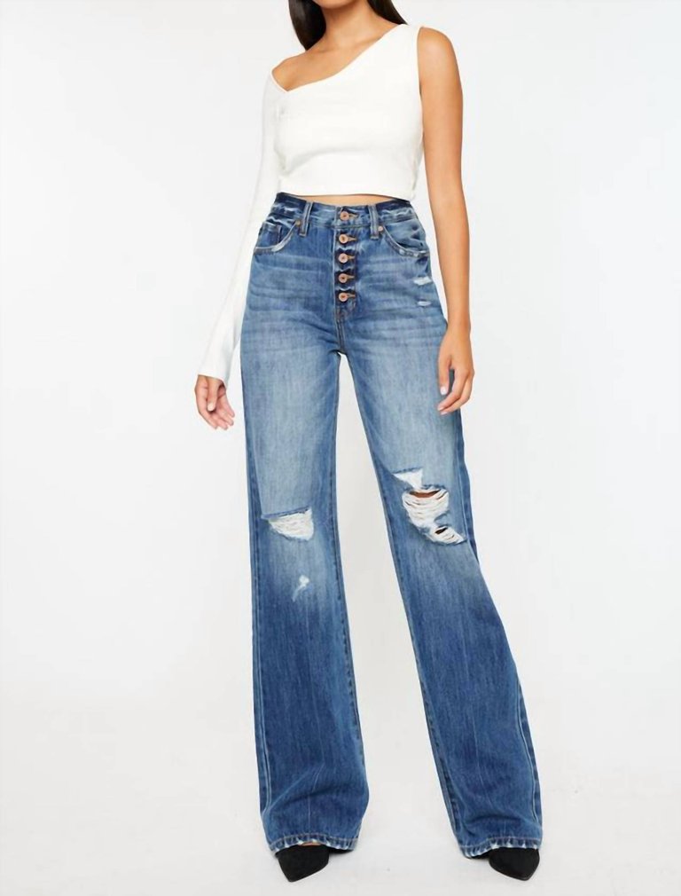 Ariena 90S Flare Jeans In Medium Wash - Medium Wash