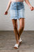 Button-Down Mini Skirt In Blue - Blue