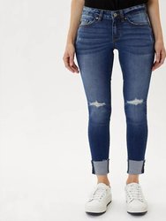 Curvy Ultra Highrise Cuffed Jeans - Medium Blue