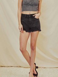 High Rise Mom Shorts In Faded Black - Faded Black