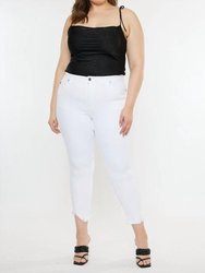 High Rise Straight Slim Jeans - White