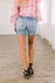 Just Right Distressed Denim Shorts In Blue
