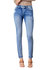 Mid Rise Slightly Distressed Skinny Jean Medium In Denim